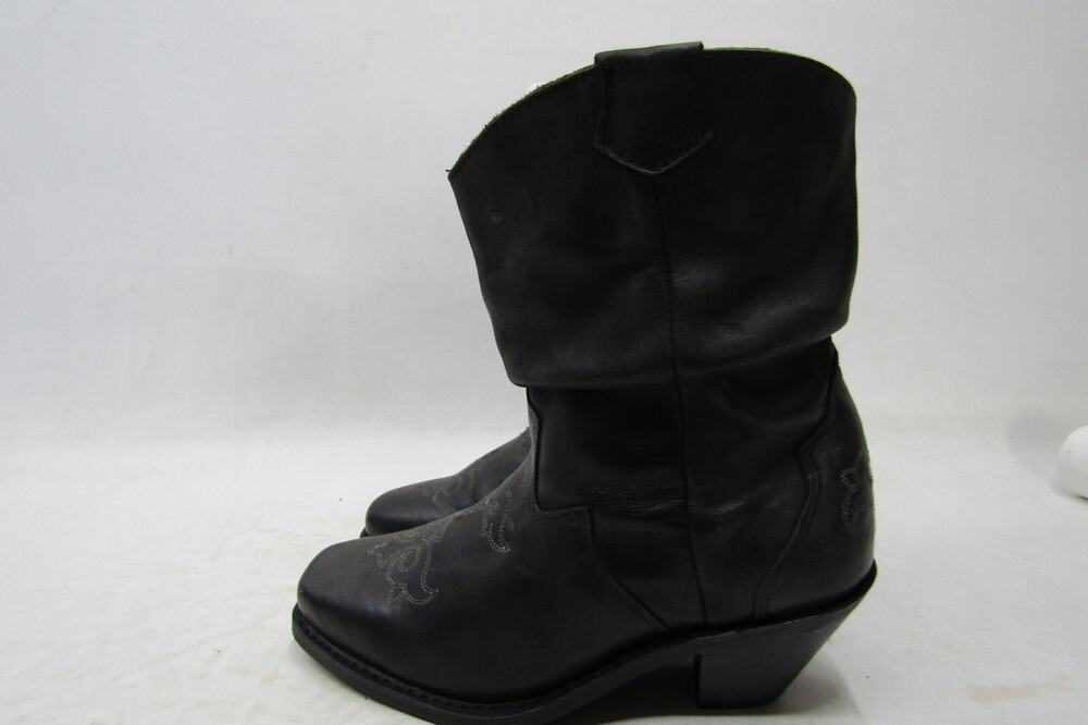 Sterling River Womens Size 6.5 M Black Leather Ankle Cowboy Western Boots